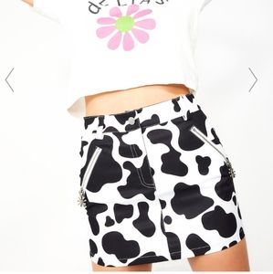 Dolls Kill Delia's Cow Print Mini Skirt